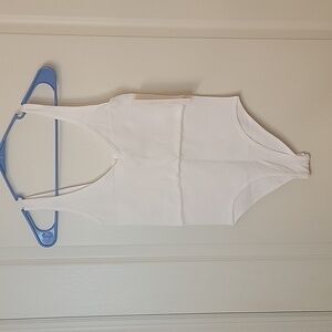 Aura NWT White V-Neck Bodysuit, Size M/L